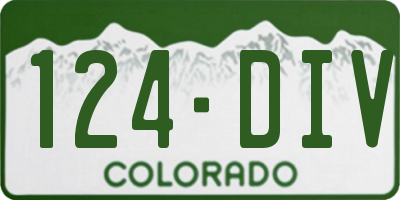 CO license plate 124DIV