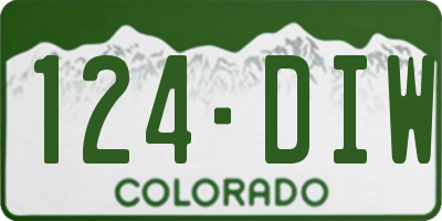 CO license plate 124DIW