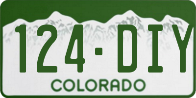 CO license plate 124DIY