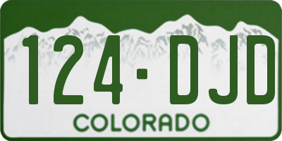 CO license plate 124DJD