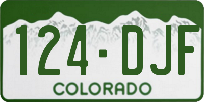 CO license plate 124DJF