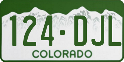 CO license plate 124DJL