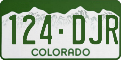 CO license plate 124DJR