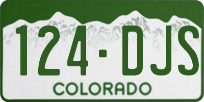 CO license plate 124DJS
