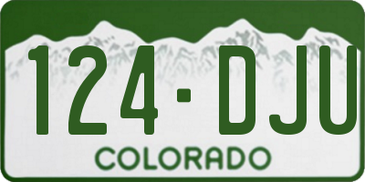 CO license plate 124DJU