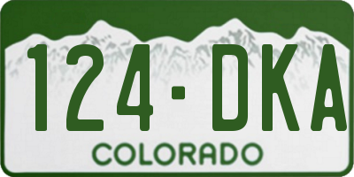 CO license plate 124DKA