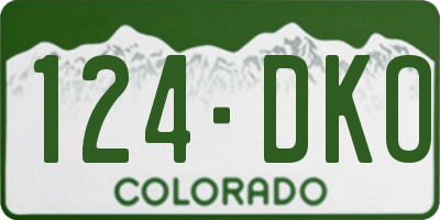 CO license plate 124DKO