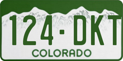 CO license plate 124DKT