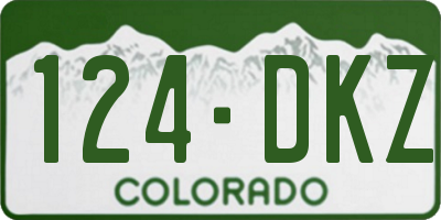 CO license plate 124DKZ