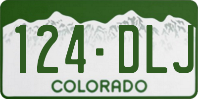 CO license plate 124DLJ