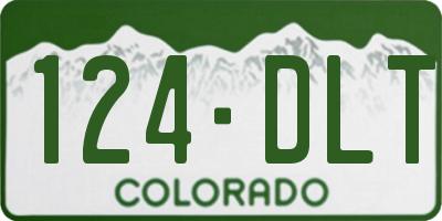 CO license plate 124DLT