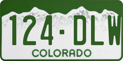 CO license plate 124DLW