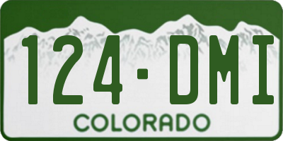 CO license plate 124DMI