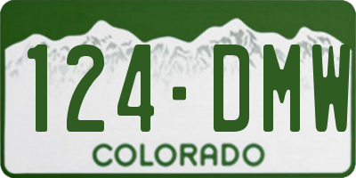 CO license plate 124DMW