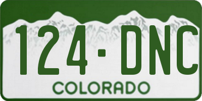 CO license plate 124DNC