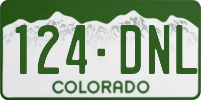 CO license plate 124DNL
