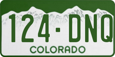 CO license plate 124DNQ