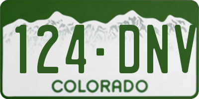 CO license plate 124DNV