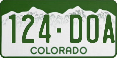 CO license plate 124DOA