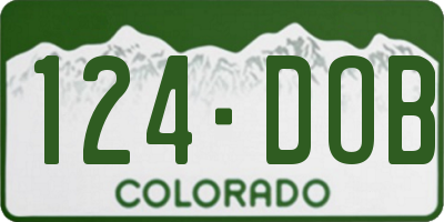 CO license plate 124DOB