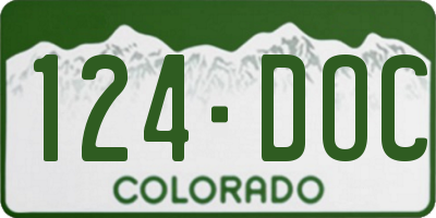 CO license plate 124DOC