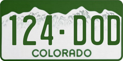 CO license plate 124DOD