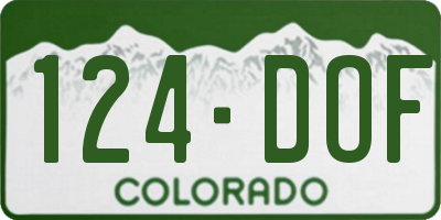 CO license plate 124DOF