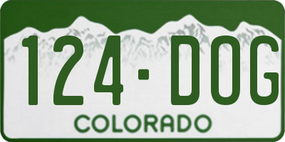 CO license plate 124DOG