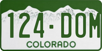 CO license plate 124DOM