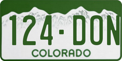 CO license plate 124DON