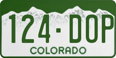 CO license plate 124DOP