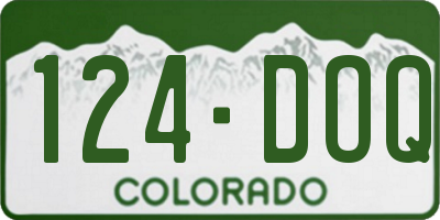 CO license plate 124DOQ