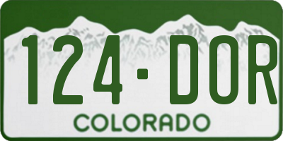 CO license plate 124DOR