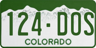 CO license plate 124DOS
