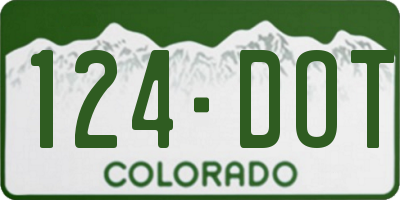 CO license plate 124DOT