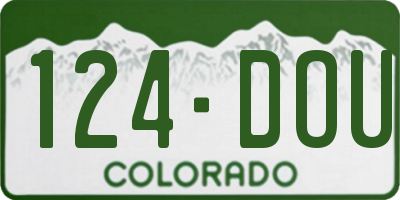CO license plate 124DOU