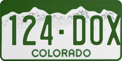 CO license plate 124DOX