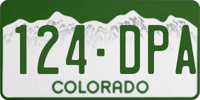 CO license plate 124DPA