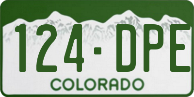 CO license plate 124DPE