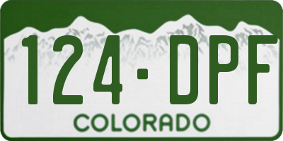 CO license plate 124DPF
