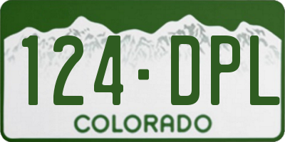 CO license plate 124DPL