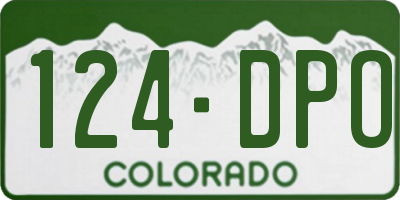 CO license plate 124DPO