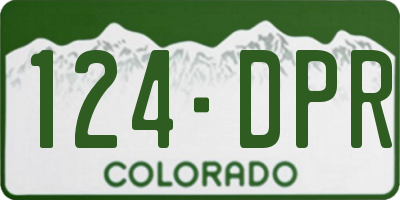 CO license plate 124DPR