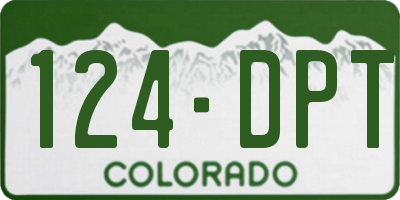 CO license plate 124DPT