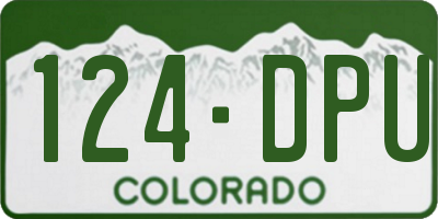 CO license plate 124DPU