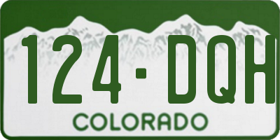 CO license plate 124DQH