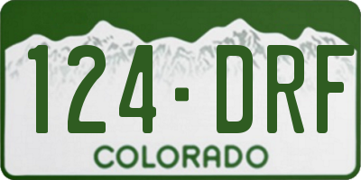 CO license plate 124DRF