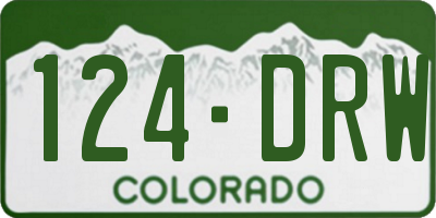 CO license plate 124DRW
