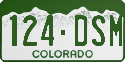 CO license plate 124DSM