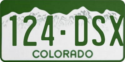 CO license plate 124DSX